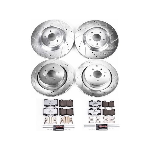 Front and Rear Brake Pad and Rotor Kit - Compatible with 2009 - 2013 INFINITI FX50 2010 2011 2012