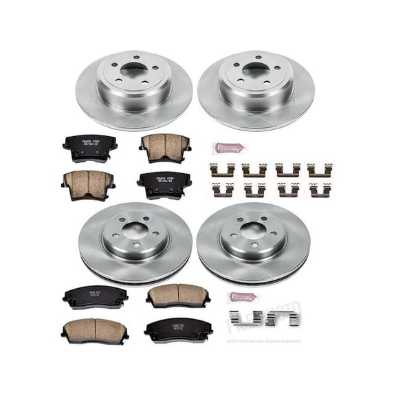 Front and Rear Brake Pad and Rotor Kit - Compatible with 2009 - 2018, 2020 - 2023 Dodge Challenger 2010 2011 2012 2013 2014 2015 2016 2017 2021 2022