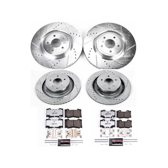 Front and Rear Brake Pad and Rotor Kit - Compatible with 2009 - 2019 Nissan 370Z 2010 2011 2012 2013 2014 2015 2016 2017 2018