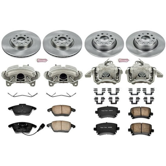 Front and Rear Brake Pad and Rotor Kit - Compatible with 2009 Audi A3