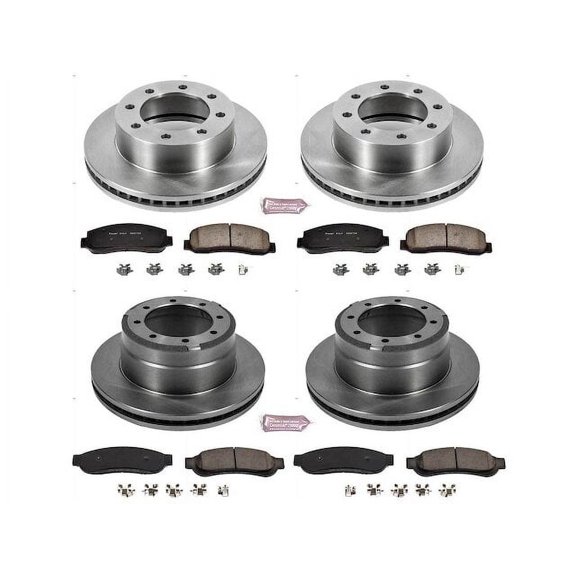 Front and Rear Brake Pad and Rotor Kit - Compatible with 2010 - 2012 Ford F-450 Super Duty Crew Cab Pickup 2011