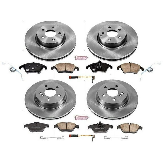 Front and Rear Brake Pad and Rotor Kit - Compatible with 2010 - 2014 Mercedes-Benz E350 2011 2012 2013