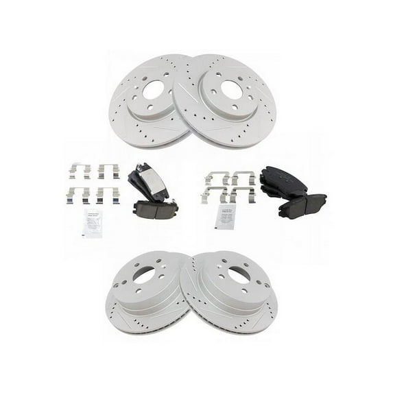 Front and Rear Brake Pad and Rotor Kit - Compatible with 2010 - 2017 GMC Terrain 2011 2012 2013 2014 2015 2016