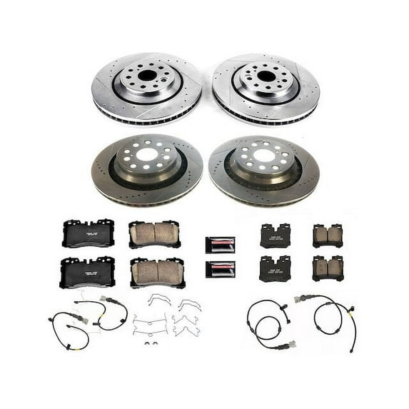 Front and Rear Brake Pad and Rotor Kit - Compatible with 2010 - 2017 Lexus LS460 - Power Stop