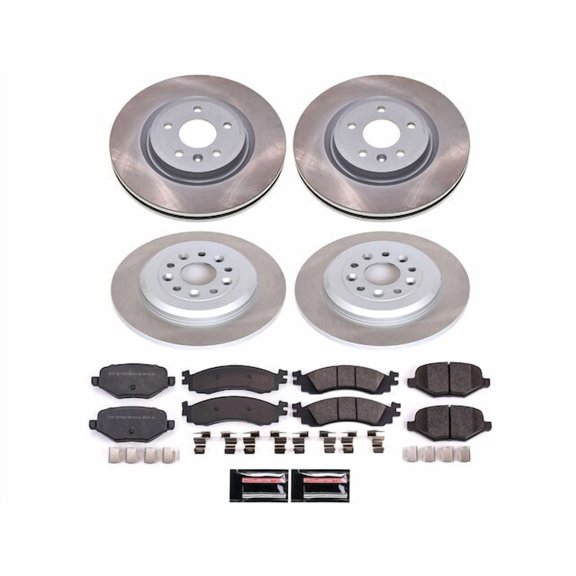 Front and Rear Brake Pad and Rotor Kit - Compatible with 2010 Ford Taurus SHO - Power Stop