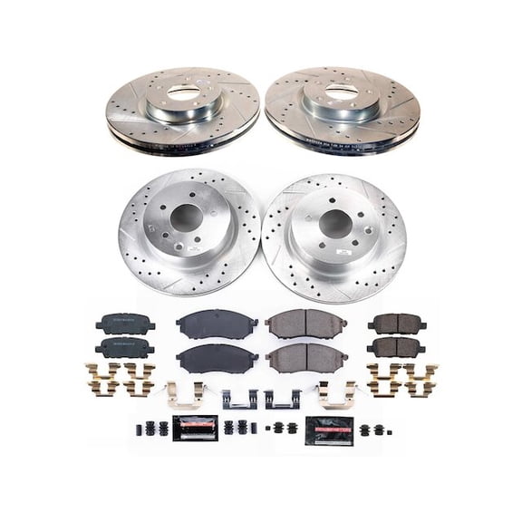 Front and Rear Brake Pad and Rotor Kit - Compatible with 2010 INFINITI M35