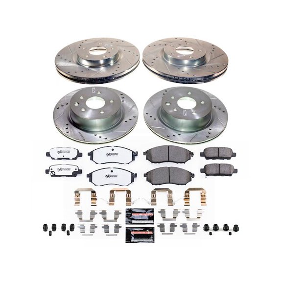 Front and Rear Brake Pad and Rotor Kit - Compatible with 2010 INFINITI M35