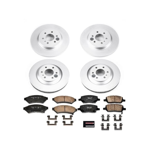 Front and Rear Brake Pad and Rotor Kit - Compatible with 2011 - 2012 VPG MV-1 - Power Stop