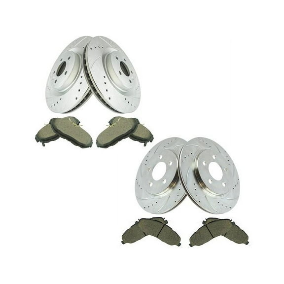 Front and Rear Brake Pad and Rotor Kit - Compatible with 2011 - 2014 Ford Mustang GT 5.0L V8 2012 2013