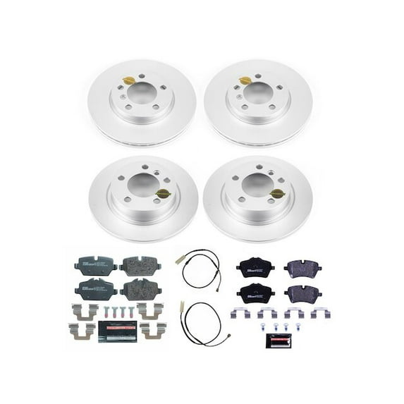 Front and Rear Brake Pad and Rotor Kit - Compatible with 2011 - 2016 Mini Cooper Countryman Base - Power Stop