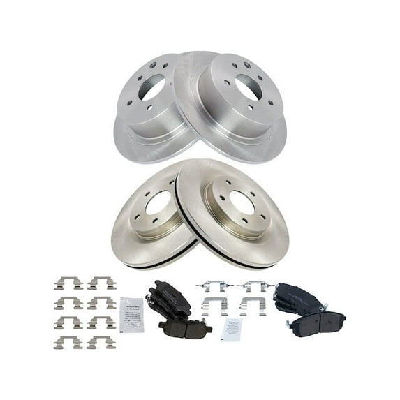 Front and Rear Brake Pad and Rotor Kit - Compatible with 2011 - 2017 Nissan Juke 2012 2013 2014 2015 2016