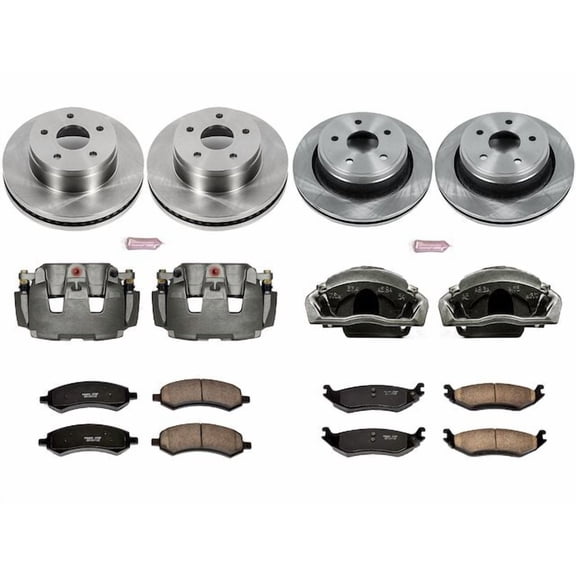 Front and Rear Brake Pad and Rotor Kit - Compatible with 2011 - 2018 Ram 1500 - Power Stop