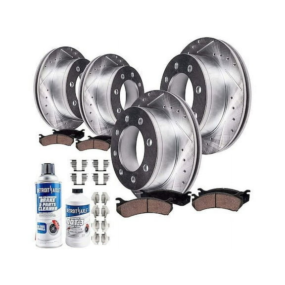 Front and Rear Brake Pad and Rotor Kit - Compatible with 2011 - 2019 GMC Sierra 2500 HD 2012 2013 2014 2015 2016 2017 2018