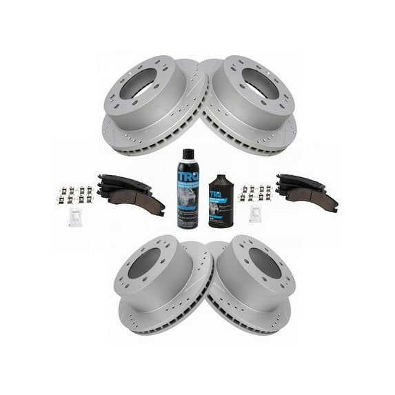 Front and Rear Brake Pad and Rotor Kit - Compatible with 2011 - 2019 GMC Sierra 3500 HD 2012 2013 2014 2015 2016 2017 2018