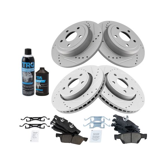 Front and Rear Brake Pad and Rotor Kit - Compatible with 2011 - 2020 Dodge Durango 2012 2013 2014 2015 2016 2017 2018 2019