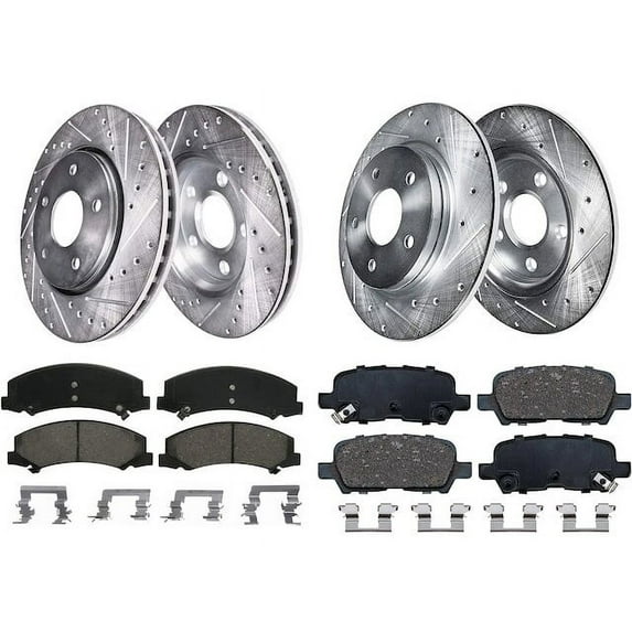 Front and Rear Brake Pad and Rotor Kit - Compatible with 2012 - 2013 Chevy Impala