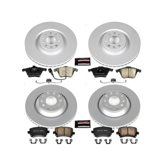 Front and Rear Brake Pad and Rotor Kit - Compatible with 2012 - 2013 Volkswagen Golf R