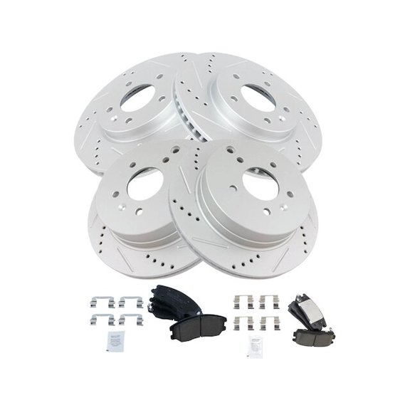 Front and Rear Brake Pad and Rotor Kit - Compatible with 2012 - 2015 Chevy Captiva Sport 2013 2014
