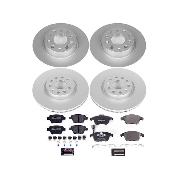 Front and Rear Brake Pad and Rotor Kit - Compatible with 2012 - 2015 Volkswagen Passat 2.0L 4-Cylinder 2013 2014