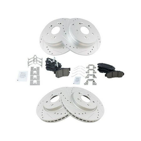 Front and Rear Brake Pad and Rotor Kit - Compatible with 2012 - 2016 Honda CR-V AWD 2013 2014 2015