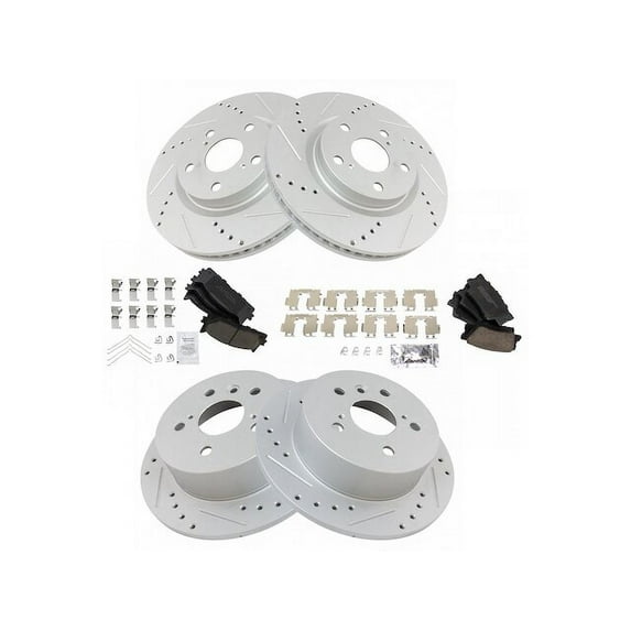 Front and Rear Brake Pad and Rotor Kit - Compatible with 2012 - 2017 Toyota Camry 2013 2014 2015 2016