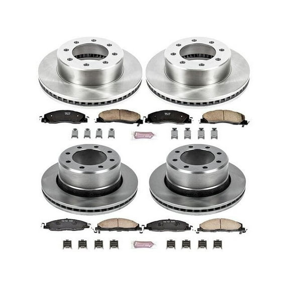Front and Rear Brake Pad and Rotor Kit - Compatible with 2012 Ram 1500 - Power Stop