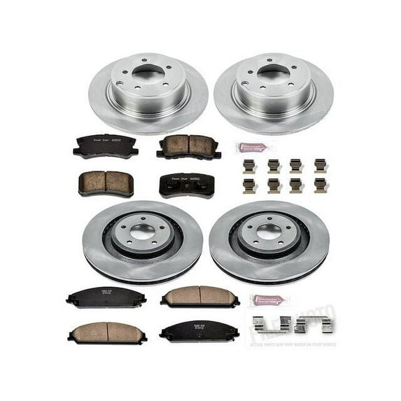 Front and Rear Brake Pad and Rotor Kit - Compatible with 2013 - 2014 Dodge Avenger - Power Stop