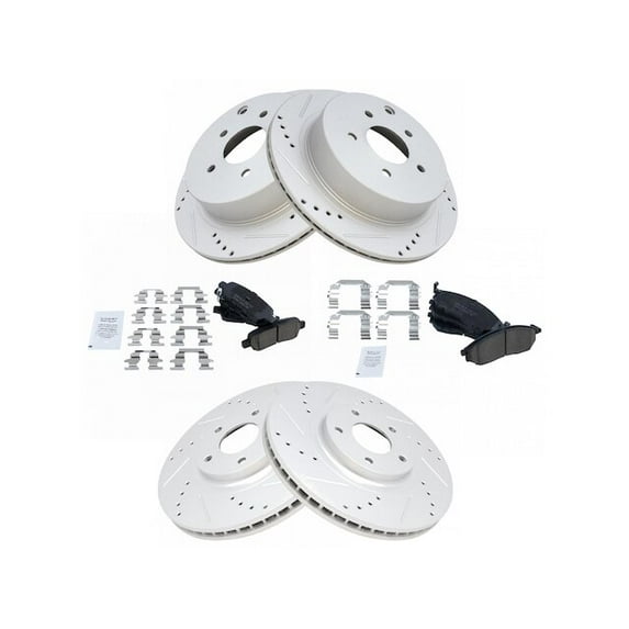 Front and Rear Brake Pad and Rotor Kit - Compatible with 2013 - 2014 Nissan Murano