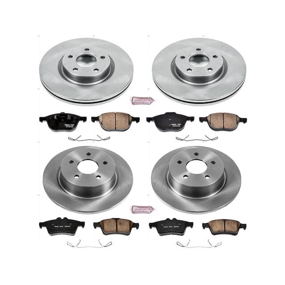 Front and Rear Brake Pad and Rotor Kit - Compatible with 2013 - 2017 Ford C-Max 2014 2015 2016