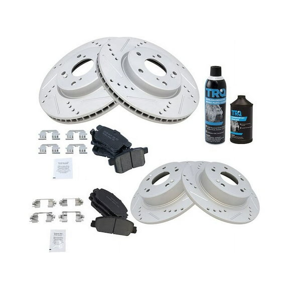 Front and Rear Brake Pad and Rotor Kit - Compatible with 2013 - 2017 Honda Accord 2.4L 4-Cylinder 2014 2015 2016