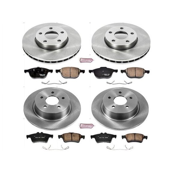 Front and Rear Brake Pad and Rotor Kit - Compatible with 2013 - 2018 Ford C-Max 2014 2015 2016 2017