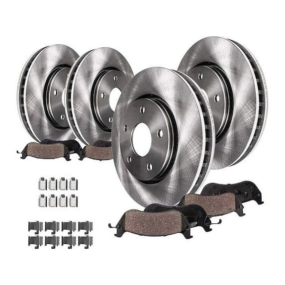 Front and Rear Brake Pad and Rotor Kit - Compatible with 2013 - 2019 Ford Taurus SHO 2014 2015 2016 2017 2018