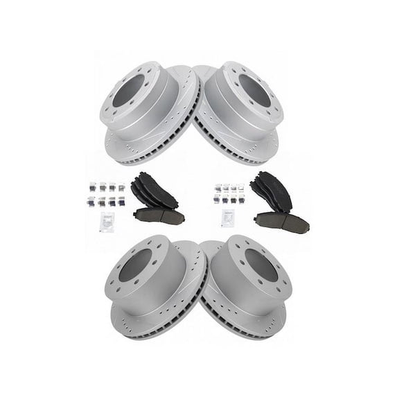 Front and Rear Brake Pad and Rotor Kit - Compatible with 2013 - 2021 Ford F-250 Super Duty 4WD 2014 2015 2016 2017 2018 2019 2020