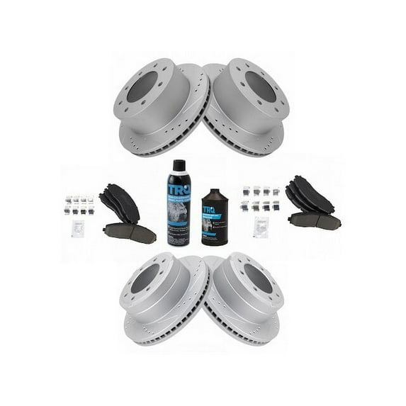 Front and Rear Brake Pad and Rotor Kit - Compatible with 2013 - 2021 Ford F-350 Super Duty 4WD 2014 2015 2016 2017 2018 2019 2020