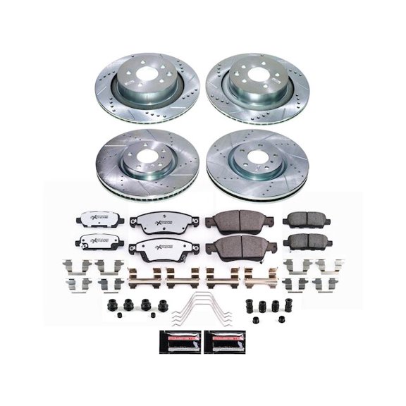 Front and Rear Brake Pad and Rotor Kit - Compatible with 2014 - 2015 INFINITI Q60