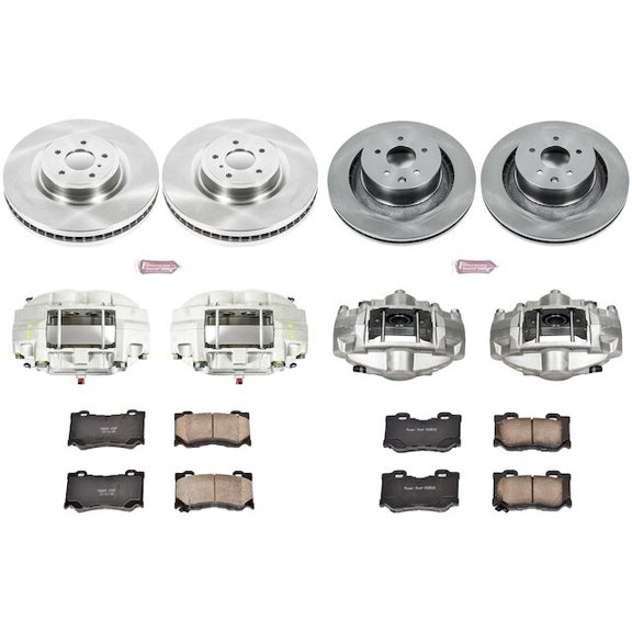 Front and Rear Brake Pad and Rotor Kit - Compatible with 2014 - 2015 INFINITI Q60