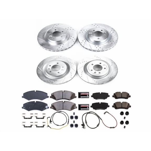 Front and Rear Brake Pad and Rotor Kit - Compatible with 2014 - 2017 Land Rover Range Rover - Power Stop