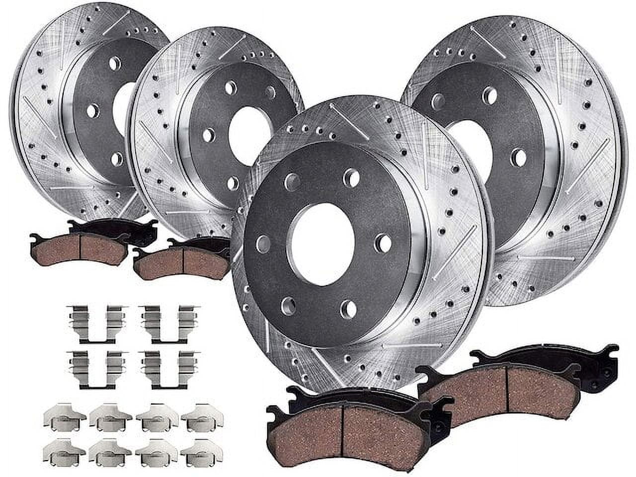 Front and Rear Brake Pad and Rotor Kit - Compatible with 2014 - 2018 Chevy Silverado 1500 2015 2016 2017