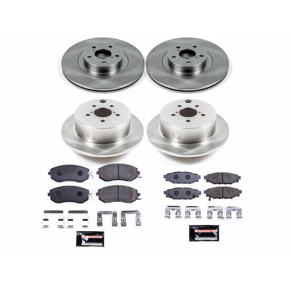 Front and Rear Brake Pad and Rotor Kit - Compatible with 2014 - 2018 Subaru Forester 2.5L H4 - Power Stop