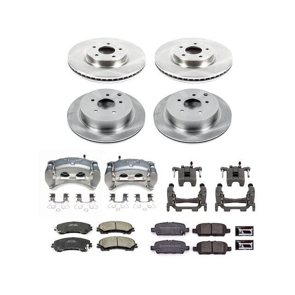 Front and Rear Brake Pad and Rotor Kit - Compatible with 2014 - 2024 INFINITI Q50 2015 2016 2017 2018 2019 2020 2021 2022 2023