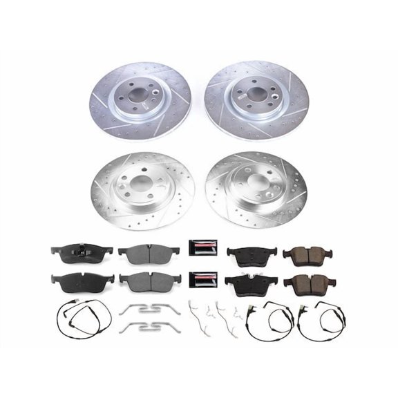 Front and Rear Brake Pad and Rotor Kit - Compatible with 2015 - 2017 Land Rover Discovery Sport - Power Stop