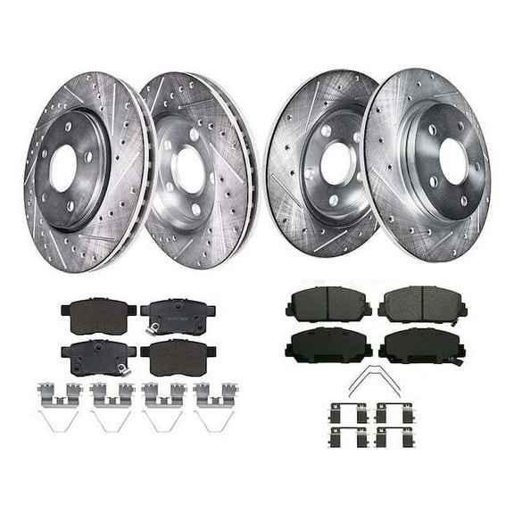 Front and Rear Brake Pad and Rotor Kit - Compatible with 2016 Honda Accord Sport