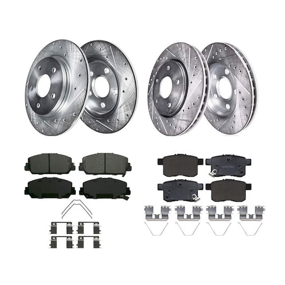 Front and Rear Brake Pad and Rotor Kit - Compatible with 2016 Honda Accord Sport
