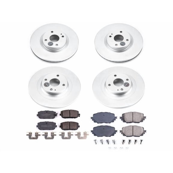 Front and Rear Brake Pad and Rotor Kit - Compatible with 2017 - 2020 Fiat 124 Spider 2018 2019