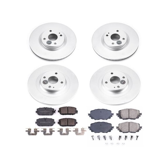 Front and Rear Brake Pad and Rotor Kit - Compatible with 2017 - 2020 Fiat 124 Spider 2018 2019