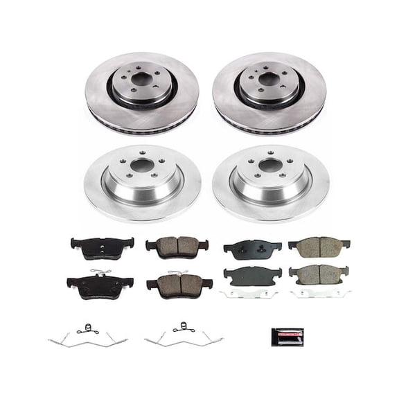 Front and Rear Brake Pad and Rotor Kit - Compatible with 2017 - 2020 Lincoln Continental 2018 2019