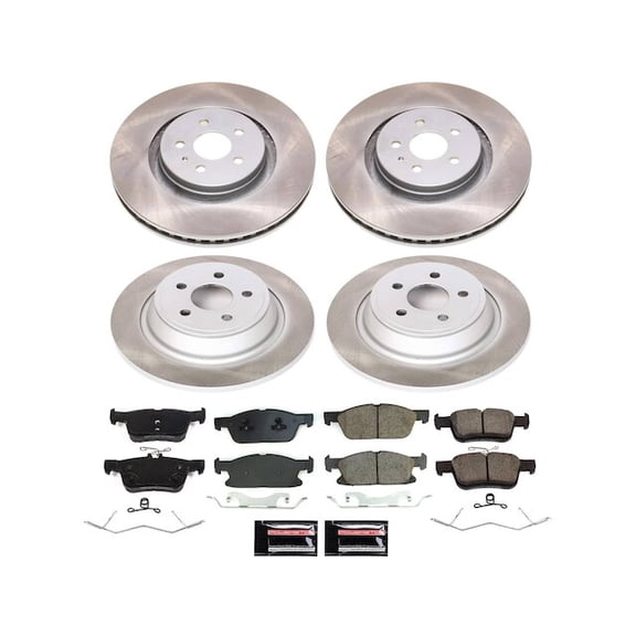 Front and Rear Brake Pad and Rotor Kit - Compatible with 2017 - 2020 Lincoln Continental 2018 2019