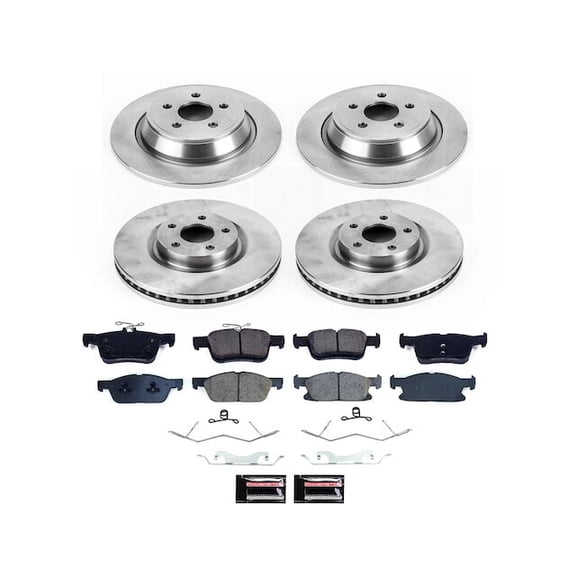 Front and Rear Brake Pad and Rotor Kit - Compatible with 2017 - 2020 Lincoln Continental 2018 2019
