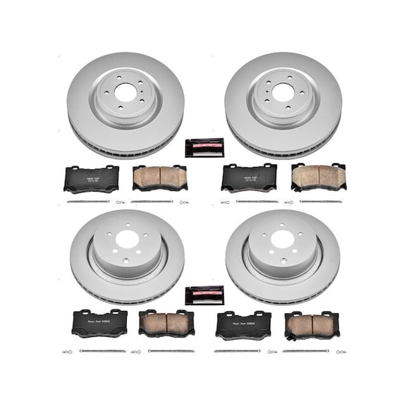 Front and Rear Brake Pad and Rotor Kit - Compatible with 2017 - 2022 INFINITI Q60 2018 2019 2020 2021