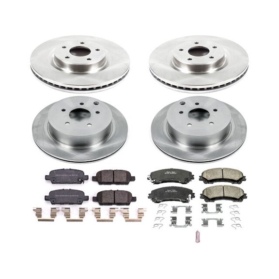 Front and Rear Brake Pad and Rotor Kit - Compatible with 2017 - 2022 INFINITI Q60 2018 2019 2020 2021